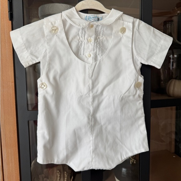 Feltman brothers heirloom set baby boy romper embroidered shortall collar romper - Picture 1 of 6